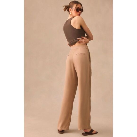 Reformation Mason High Rise Straight Leg Trouser Pant Khaki Size 4 - Picture 5 of 12